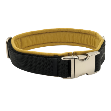 Hundehalsband Soft senfgelb-schwarz