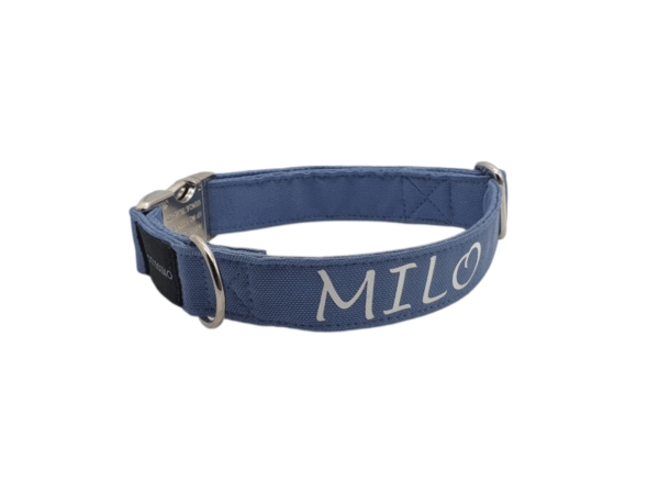 Halsband personalisierbar mit Namen MITTELBLAU