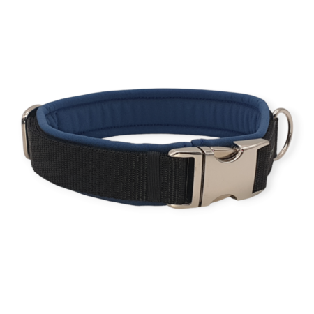 Hundehalsband Soft blau-schwarz