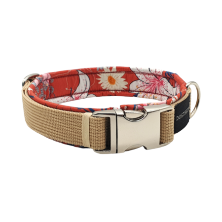 Hundehalsband Soft Blumen-beige