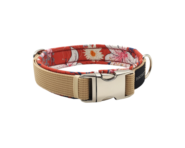 Hundehalsband Soft Blumen-beige