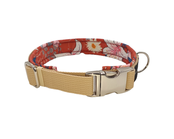 Hundehalsband Soft Blumen-beige