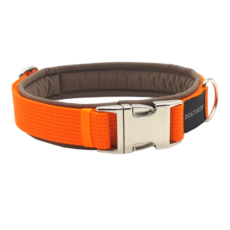 Hundehalsband gepolstert braun-orange