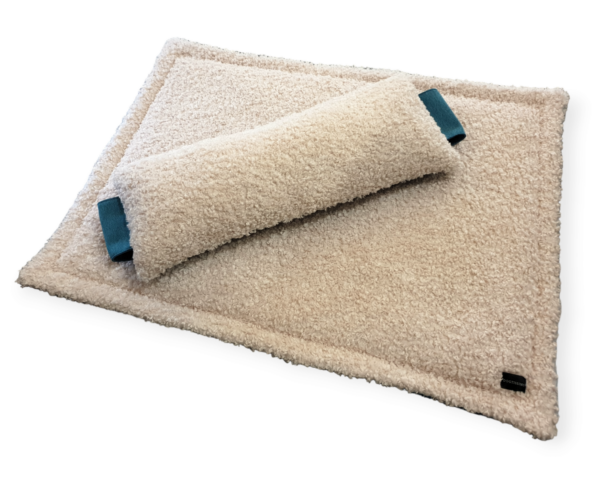 Kuschelige Hundedecke PETROL-BEIGE